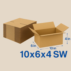 25 Pack 10x6x4 32ECT Corrugated Shipping Boxes| Cardboard Mailing Packing Carton