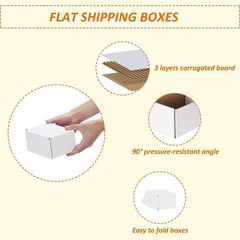 HORLIMER 6x4x3 inches Shipping Boxes Set of 50, White Corrugated Cardboard Bo…