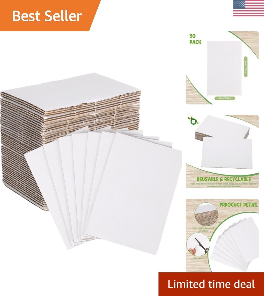 50 Pack Corrugated Cardboard Sheets Flat Hard Cardboard Inserts Back to Schoo…