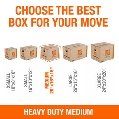 20 In. L X 16 In. W X 15 In. D Heavy-Duty Medium Moving Shipping and Packing Box