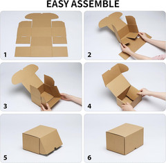 12X9X6 Shipping Boxes Set of 15, Brown Corrugated Cardboard Mailer Box for Packi