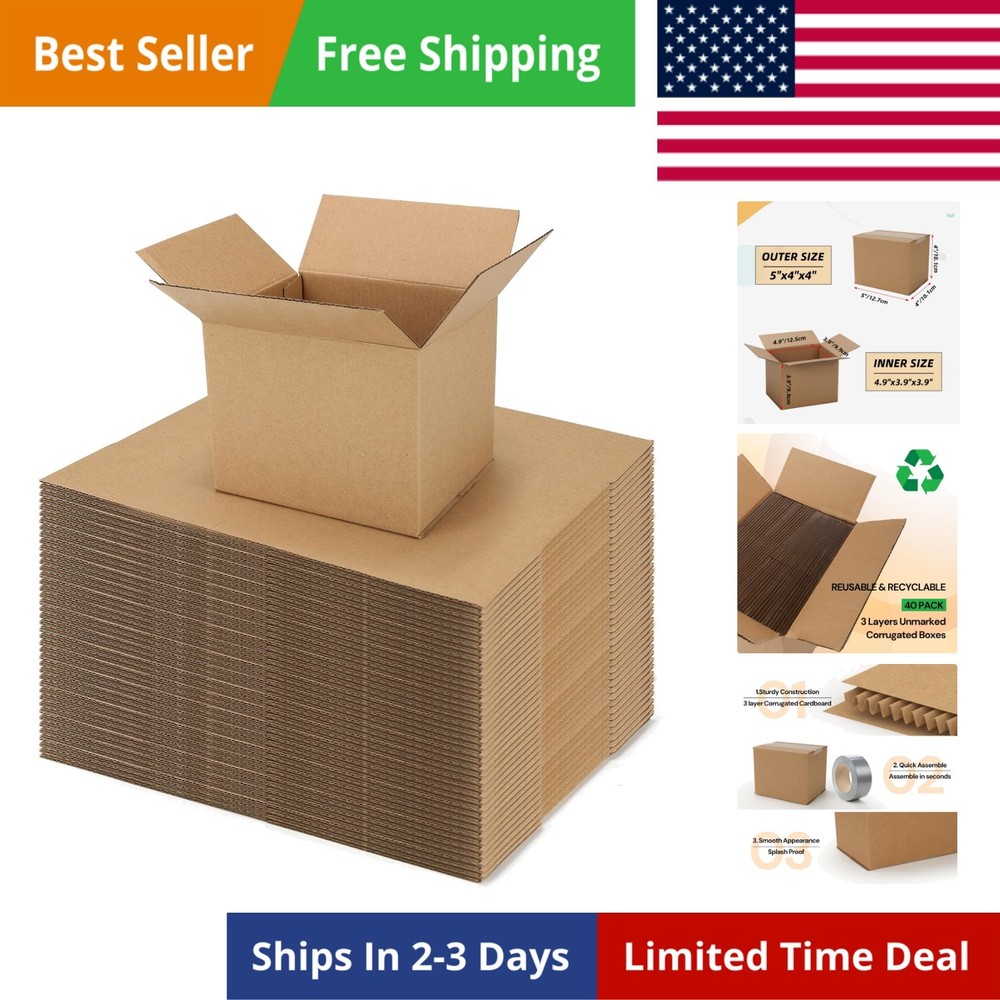 Shipping Boxes Mailers 5x4x4 inches Corrugated Cardboard Small Packing Kraft …