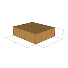 5 14x12x4 Kraft Brown Corrugated Shipping Boxes 32 ECT Single-Wall New