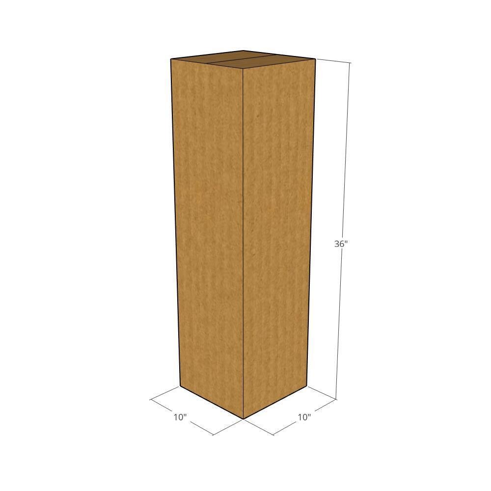 10 10x10x36 Kraft Brown Corrugated Shipping Boxes 32 ECT Single-Wall New