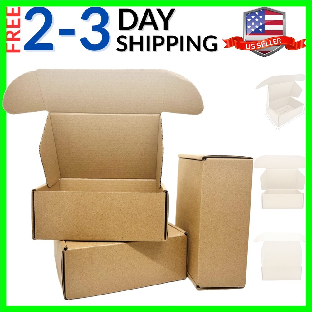 Small Sturdy Cardboard Box 6 x 3 x 1 Inch Mailing Corrugated Boxes Business P…