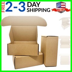 Small Sturdy Cardboard Box 6 x 3 x 1 Inch Mailing Corrugated Boxes Business P…