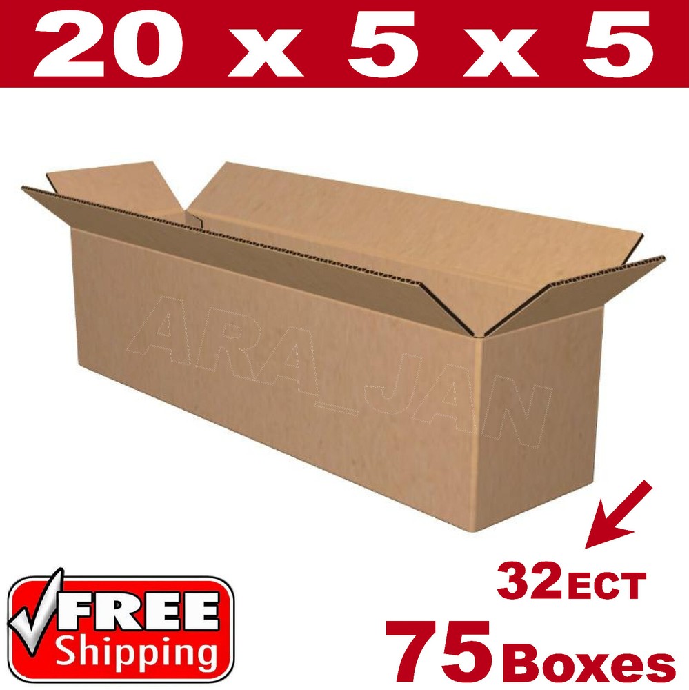 75 – 20x5x5 Cardboard Boxes Mailing Packing Shipping Box Corrugated Carton