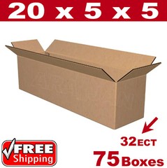 75 – 20x5x5 Cardboard Boxes Mailing Packing Shipping Box Corrugated Carton