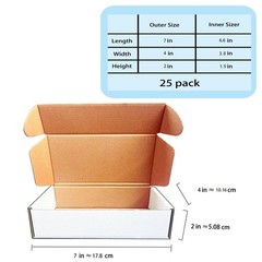 7x4x2 inch Shipping Boxes, White Corrugated Cardboard Box Literature Mailing …