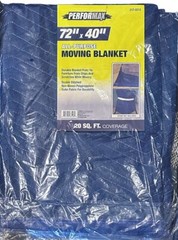 Lot Of 3 Performax 72”x40” Moving Blankets NEW In Pkgs Double Stitched 217-0213