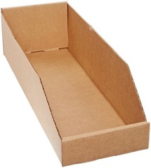 Storage Bins Medium 6″L x 18″W x 4 1/2″H 50-Pack – Corrugated Cardboard Box f…