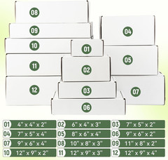 7″X5″X2″ Shipping Boxes Set of 3, White Corrugated Cardboard Box Literature Mail