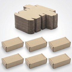 50 Pack Kraft Paper Boxes Foldable Rectangular Shipping Storage 3.62×1.98
