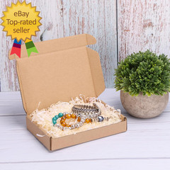 6X4X1 Inch Shipping Boxes Bulk 50 Pack Brown Tab Lock Tuck Top for Mail