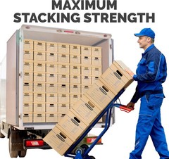 Small Classic Moving Box 10 Pack, Reinforced Handles, Tape-Free Assembly