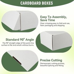 50 Pack 6″x4″x1″ inch Small Shipping Boxes White Corrugated Cardboard Box for…