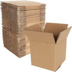 50 Pack 4x4x4 Inch Sturdy Brown Shipping Boxes – Recycled Corrugated Mailers
