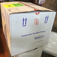 KoolTemp Large Insulated Shipping Box Styrofoam Cooler + Gel Packs Cold 22x14x15