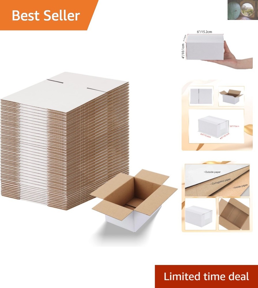 40 Pack Corrugated Cardboard Boxes 6x4x3 – Ideal for Gift and Mailing Needs
