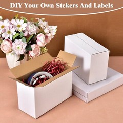6X4X3 Inches Shipping Boxes Set of 28, White Corrugated Cardboard Box Literature