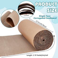 78.7 X 8.7 Inch Brown Single Face Corrugated Cardboard Roll, Corrugated Wrap Pap
