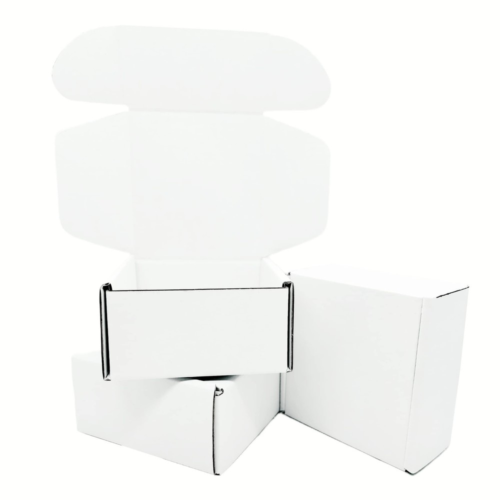 4x4x2 inch Small White Mailers Boxes Recyclable Corrugated Gift Box for Packa…