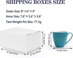 40 Pack Small Shipping Boxes 8x6x4 Inches, White Corrugated Cardboard Mailing…