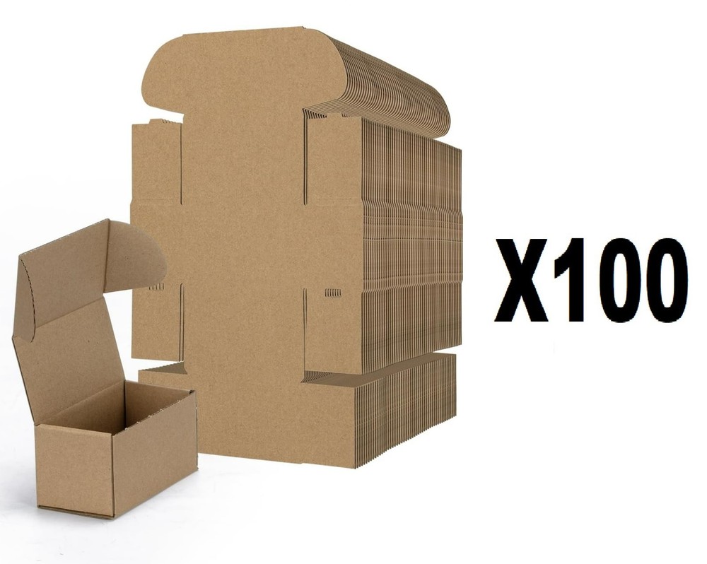4x2x2 Shipping Boxes Set of 100, Brown Small Corrugated Cardboard Box,Mailer Box