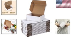 Lightweight 25 Pack White Cardboard Shipping Boxes 6x4x2 Inch – Securely Packing