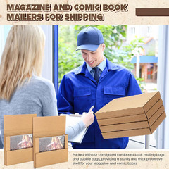 30 Pack Corrugated Comic Book Mailers 7.8 X 11 X 1.2 Inch with 30 Bubble Bags, C