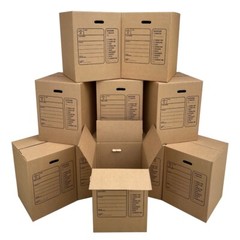 UBMOVE 10 Premium Large Corrugated Moving Boxes with Handles, 18″ x 18″ x 24″