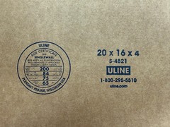 20″ x 16″ x 4″ CARDBOARD BOX – 200 lb – SINGLE BOX