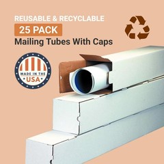 AVIDITI Long Cardboard Boxes, 30″L x 3″W x 3″H, Pack of 25 | Poster Tube for …