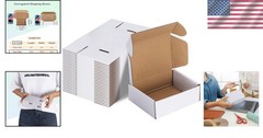 Pack of 25 Easy to Assemble 6x4x2 White Shipping Boxes for Small Business Use