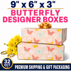 9x6x3 Butterfly Designer Shipping Boxes 32 ECT Corrugated Gift Mailer Boxes