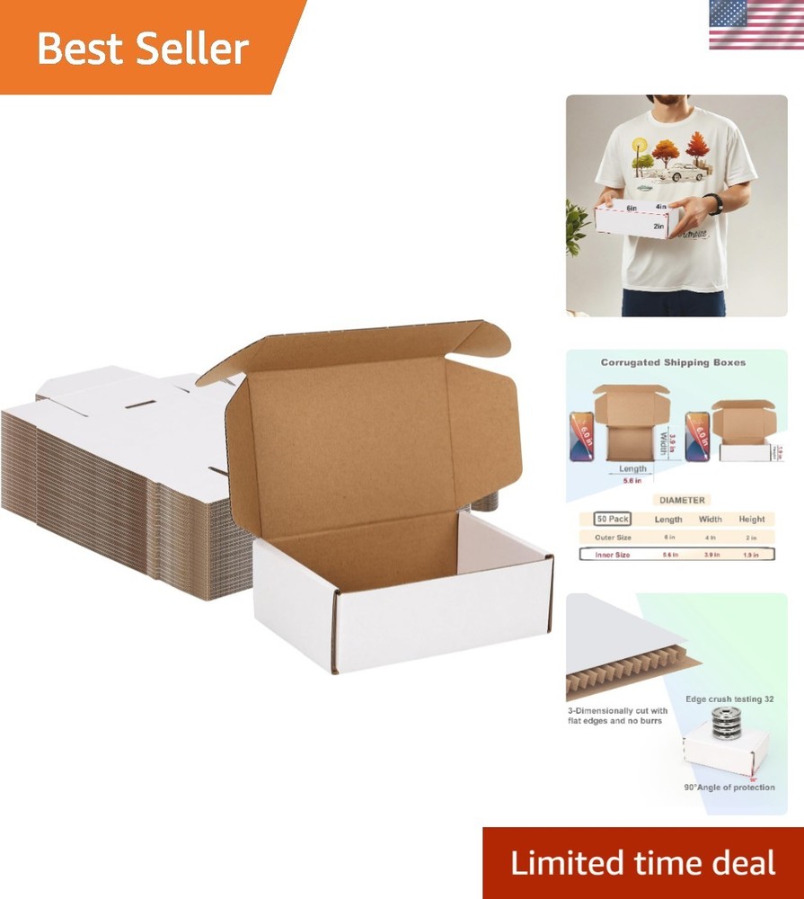 Brand New 6x4x2 Inches Shipping Boxes Pack of 50, Small Corrugated Cardboard …