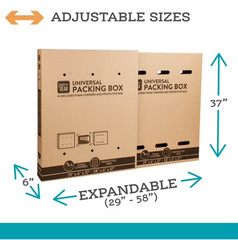 Pen + Gear Universal Moving Box with Cushioning, Fits TVs up to 65″, 2 Count