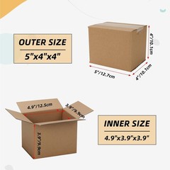 Brand New Mailer Box 5x4x4 Brown 40 Pack
