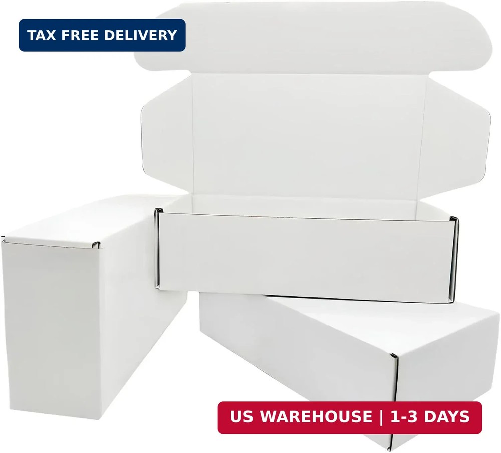 7x5x2 inch Small White Mailers Boxes Recyclable Corrugated Gift Box for Packagin