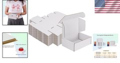 Pack of 50 White Cardboard Shipping Boxes 6x4x2