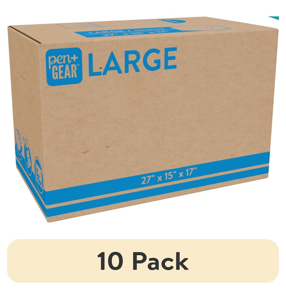 Pen+Gear 27L x15W x17H Boxes – 10-Pack Large Moving, Kraft