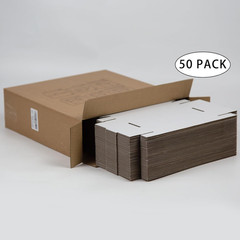 SUNLPH 50 Pack 7X5X1 Inches Small Shipping Boxes, White Corrugated Cardboard Box