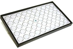 RJ Displays White Gem Jar Foam Insert with Stackable Black Durable Plastic Tr…