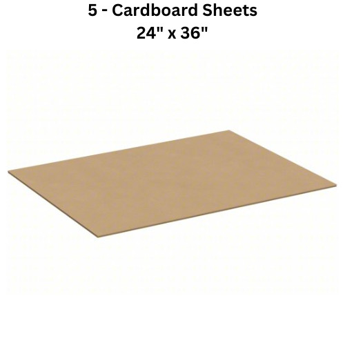 5 – Cardboard Sheets 24″ x 36″ Corrugated Kraft 5/32″ Thick Single Wall
