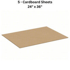 5 – Cardboard Sheets 24″ x 36″ Corrugated Kraft 5/32″ Thick Single Wall