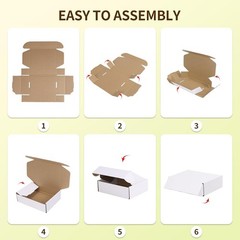 30 Pack 7x5x2 White Corrugated Mailer Boxes Cardboard Shipping Cartons