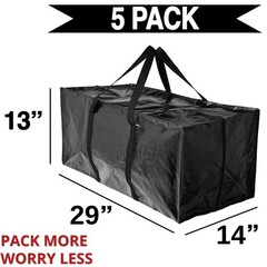 5 Moving Bags Heavy Duty Extra Large Stronger Handles Wrap Totes Storage Boxes S