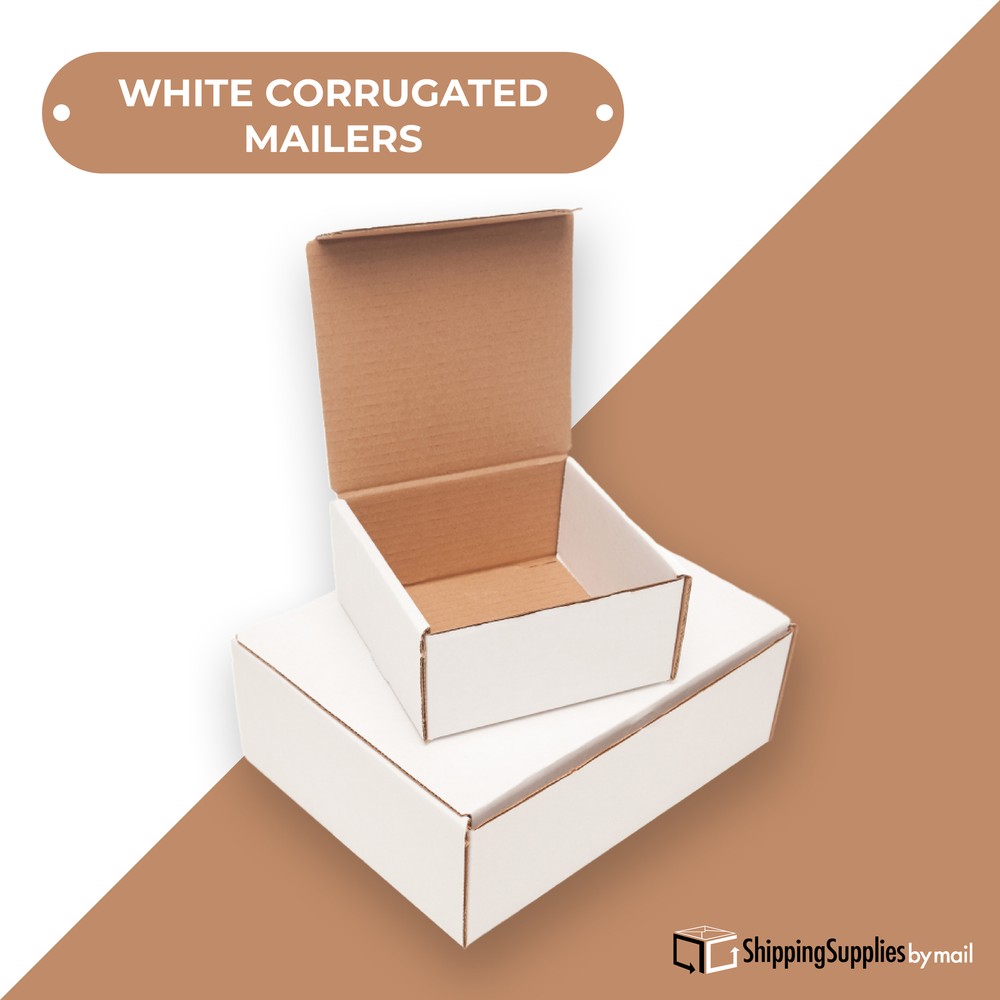 3 – 6″ White Corrugated Shipping Mailer (Multi Size) 50 Pack
