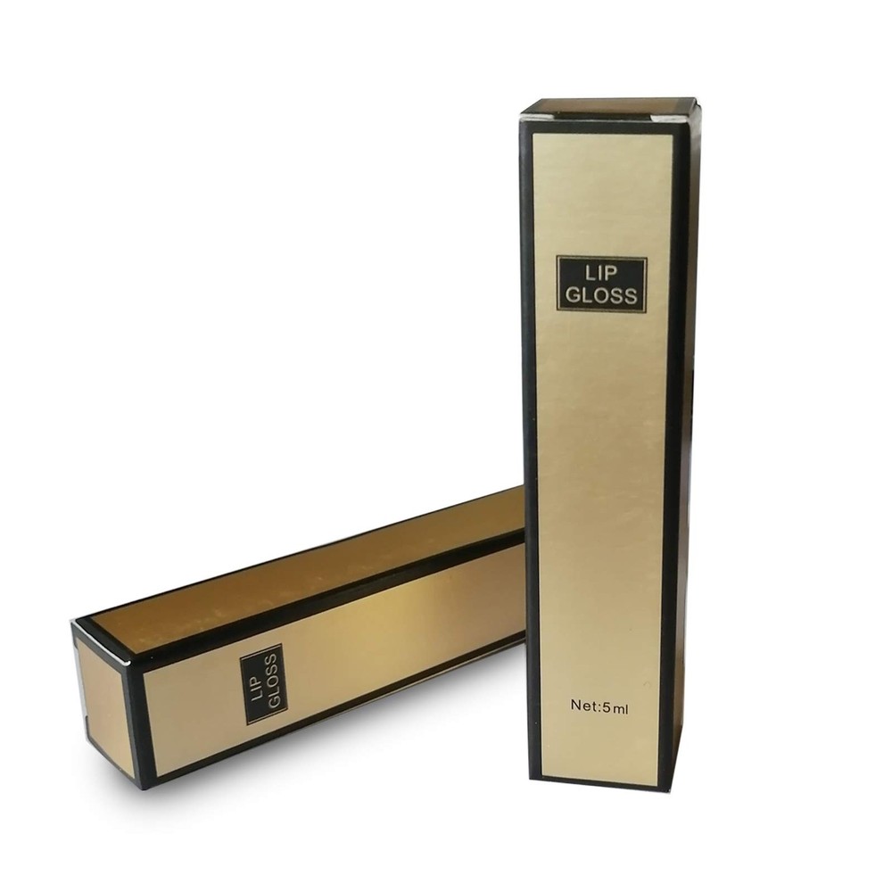 50 Pcs Gold and Black Lip Gloss Packaging Boxes, 4.21×0.9×0.9″ Kraft Paper Ma…