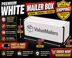 2000 – 6x4x2 White Corrugated Shipping Mailer Packing Box Boxes 6 x 4 x 2